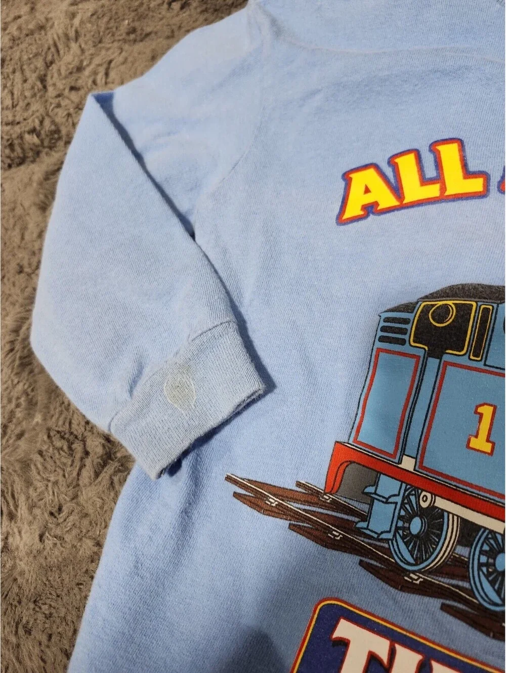 Vintage Y2K Kids Size 4 Thomas The Train Long Sleeve Shirt Rare